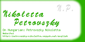 nikoletta petrovszky business card